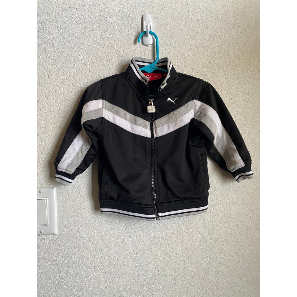 Puma Baby Boys Colorblock Sporty Track Jacket Size 18M Black White Athleisure